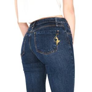 Y2k Baby Phat Jeans Dark Wash Flared Wide Leg Jeans Waist 31"
